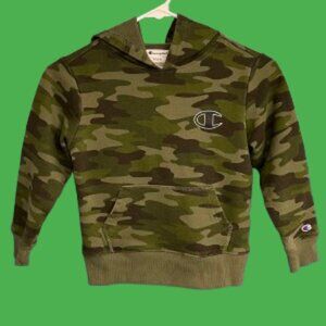 Champion BOYS XS 5/6 Army Print Hoodie